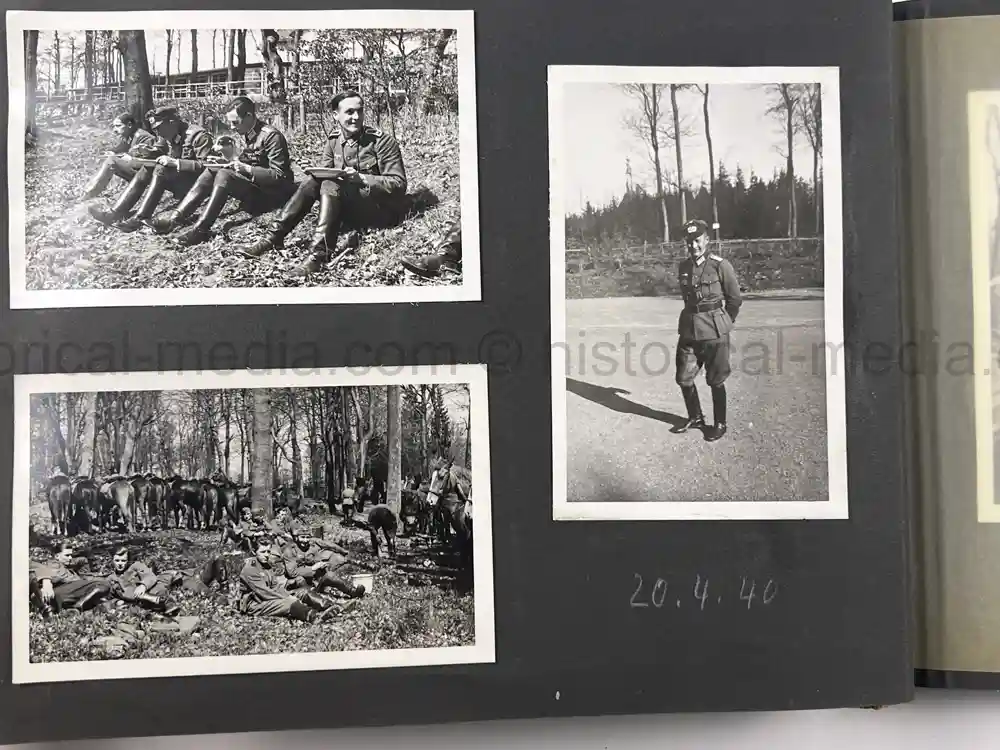 WWII GERMAN ARMY OFFICER PHOTO ALBUM - REITER REGIMENT 21 - DESTROYED AT STALINGRAD - POLAND 1939, FRANCE 1940