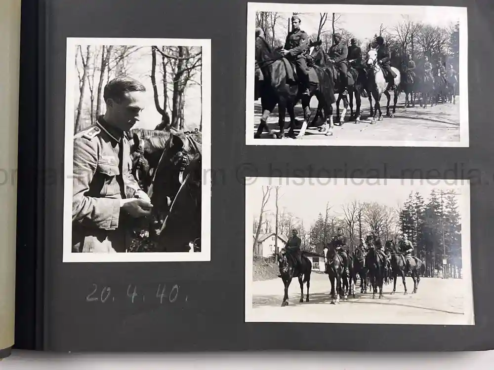 WWII GERMAN ARMY OFFICER PHOTO ALBUM - REITER REGIMENT 21 - DESTROYED AT STALINGRAD - POLAND 1939, FRANCE 1940