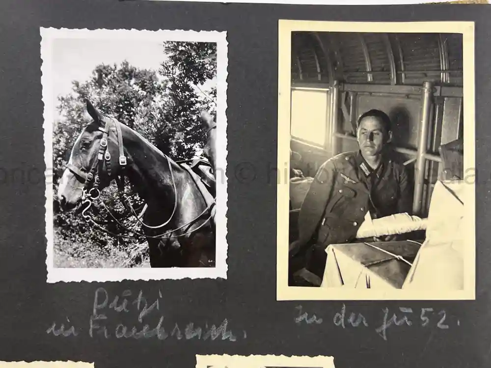 WWII GERMAN ARMY OFFICER PHOTO ALBUM - REITER REGIMENT 21 - DESTROYED AT STALINGRAD - POLAND 1939, FRANCE 1940