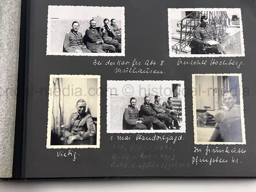 WWII GERMAN ARMY OFFICER PHOTO ALBUM - REITER REGIMENT 21 - DESTROYED AT STALINGRAD - POLAND 1939, FRANCE 1940