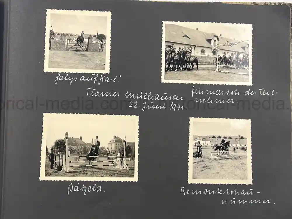 WWII GERMAN ARMY OFFICER PHOTO ALBUM - REITER REGIMENT 21 - DESTROYED AT STALINGRAD - POLAND 1939, FRANCE 1940