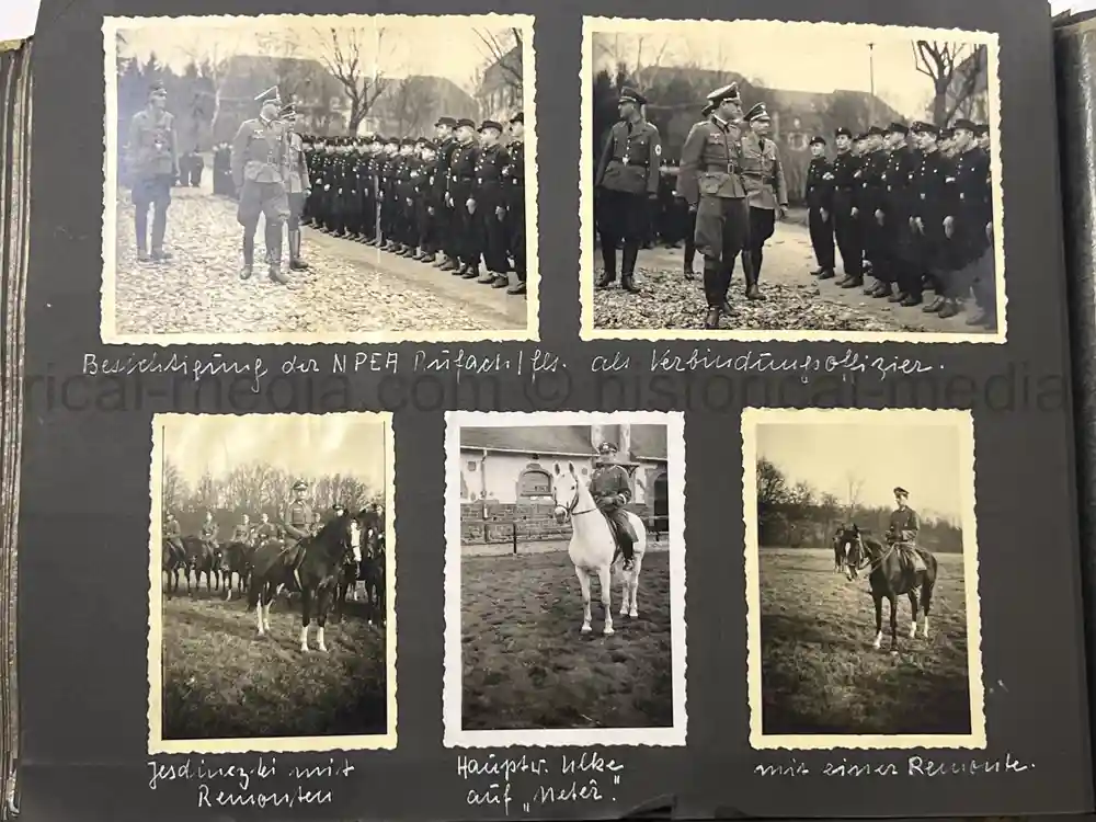 WWII GERMAN ARMY OFFICER PHOTO ALBUM - REITER REGIMENT 21 - DESTROYED AT STALINGRAD - POLAND 1939, FRANCE 1940