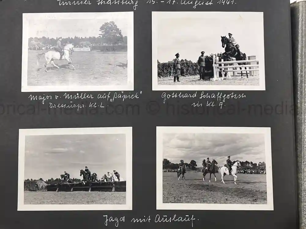 WWII GERMAN ARMY OFFICER PHOTO ALBUM - REITER REGIMENT 21 - DESTROYED AT STALINGRAD - POLAND 1939, FRANCE 1940