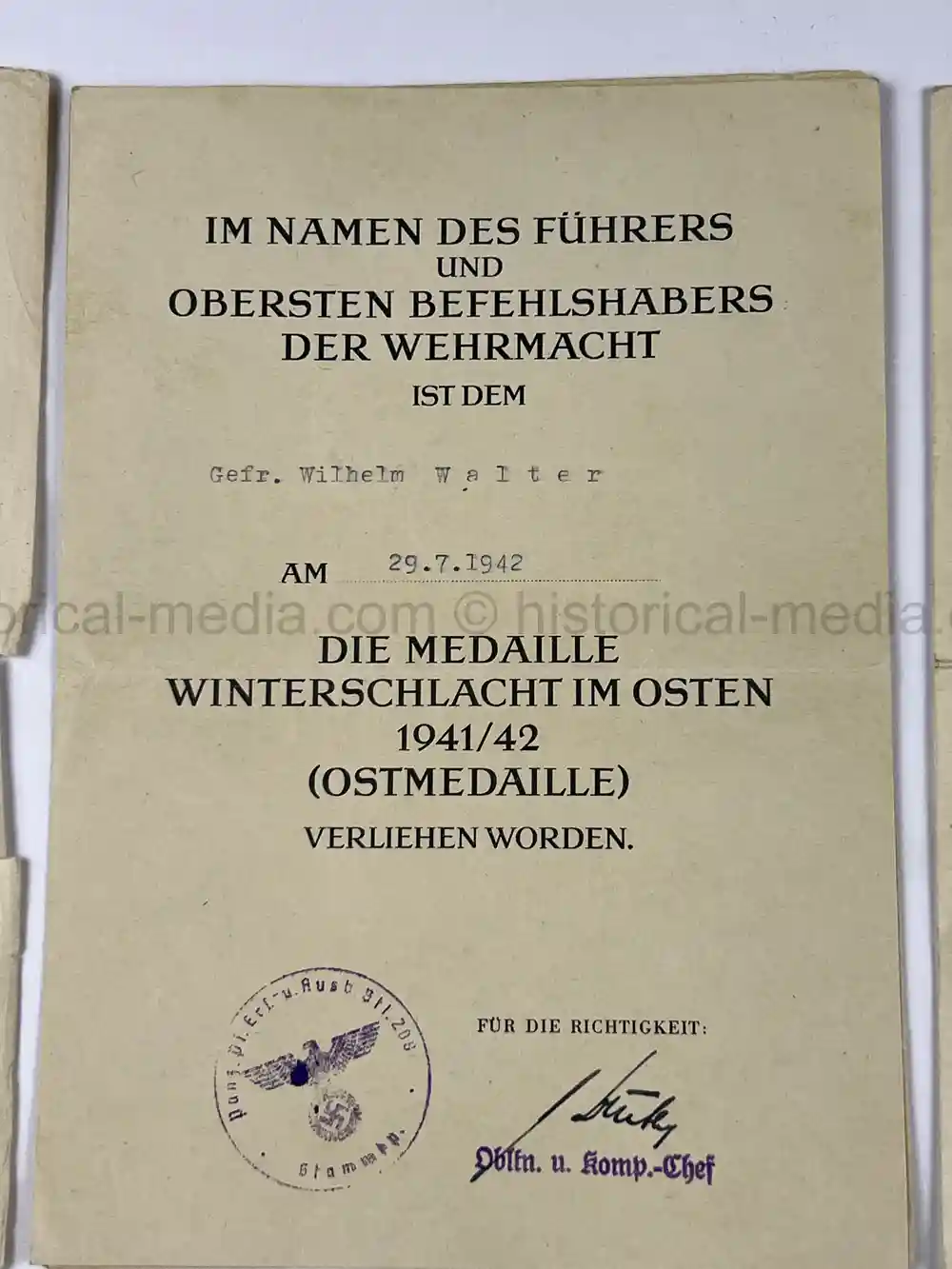 SOLDBUCH & AWARD DOCUMENT GROUPING - PANZER PIONIER - 12. PANZER DIVISION