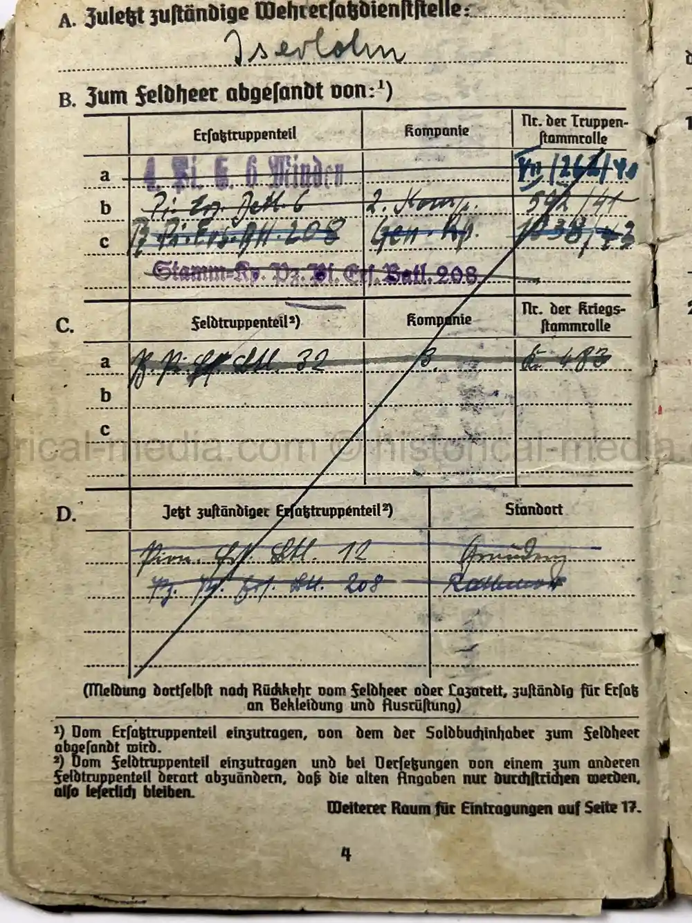 SOLDBUCH & AWARD DOCUMENT GROUPING - PANZER PIONIER - 12. PANZER DIVISION
