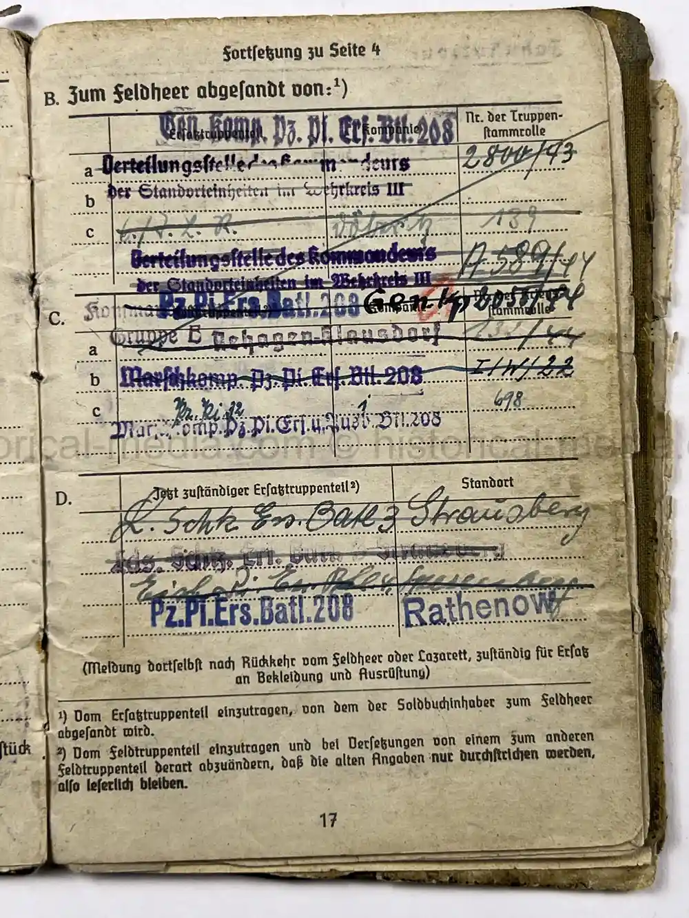 SOLDBUCH & AWARD DOCUMENT GROUPING - PANZER PIONIER - 12. PANZER DIVISION