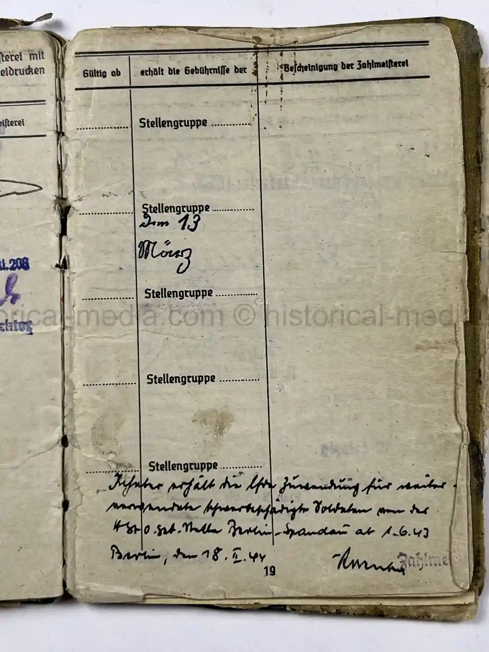 SOLDBUCH & AWARD DOCUMENT GROUPING - PANZER PIONIER - 12. PANZER DIVISION