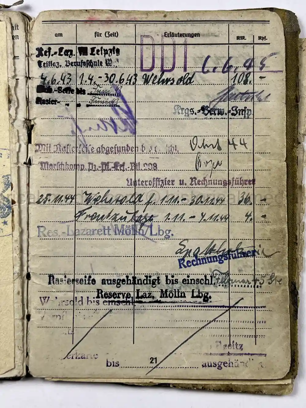 SOLDBUCH & AWARD DOCUMENT GROUPING - PANZER PIONIER - 12. PANZER DIVISION