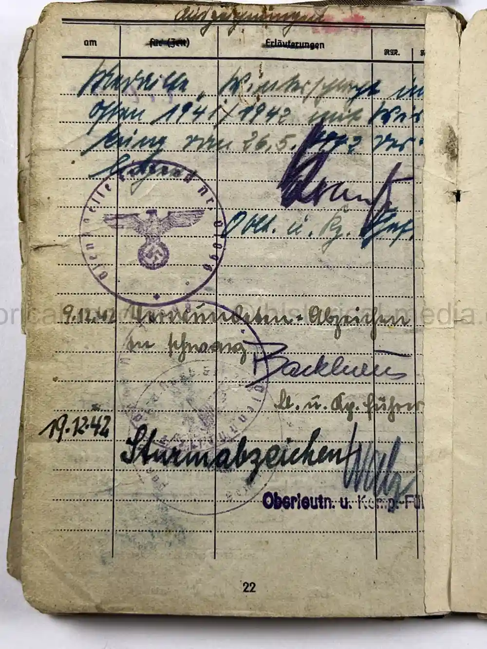 SOLDBUCH & AWARD DOCUMENT GROUPING - PANZER PIONIER - 12. PANZER DIVISION
