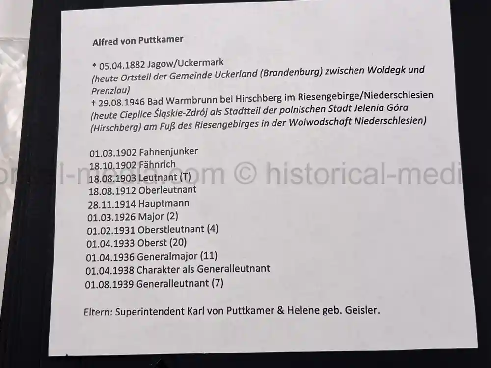 WWII GERMAN GENERAL'S PHOTO ALBUM - GENERALT. ALFRED VON PUTTKAMMER