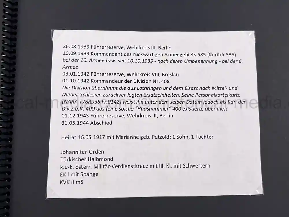 WWII GERMAN GENERAL'S PHOTO ALBUM - GENERALT. ALFRED VON PUTTKAMMER