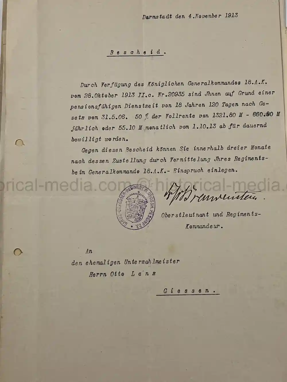 GERMAN WWI & WWII PHOTO & DOCUMENT GROUPING – EK1 WINNER - OBERSTLEUTNANT