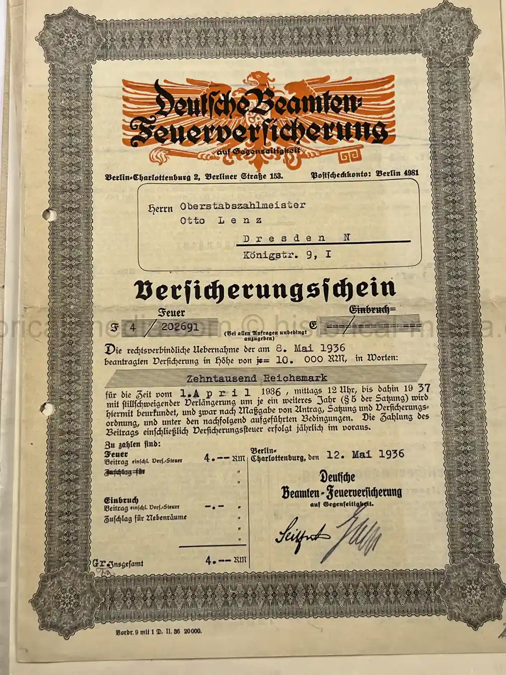 GERMAN WWI & WWII PHOTO & DOCUMENT GROUPING – EK1 WINNER - OBERSTLEUTNANT