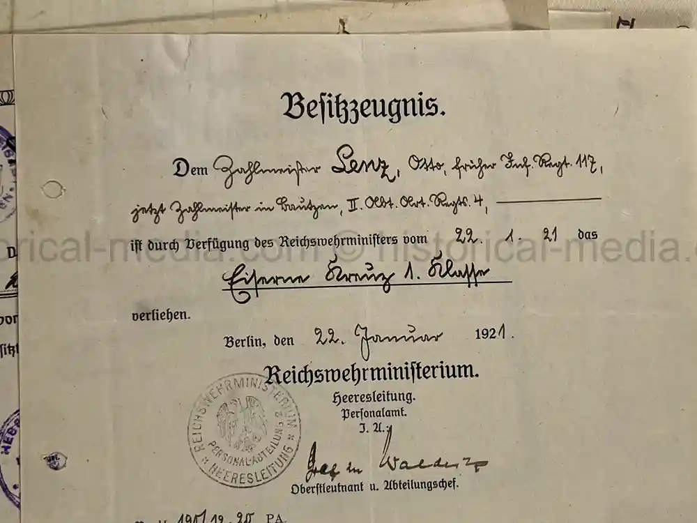 GERMAN WWI & WWII PHOTO & DOCUMENT GROUPING – EK1 WINNER - OBERSTLEUTNANT