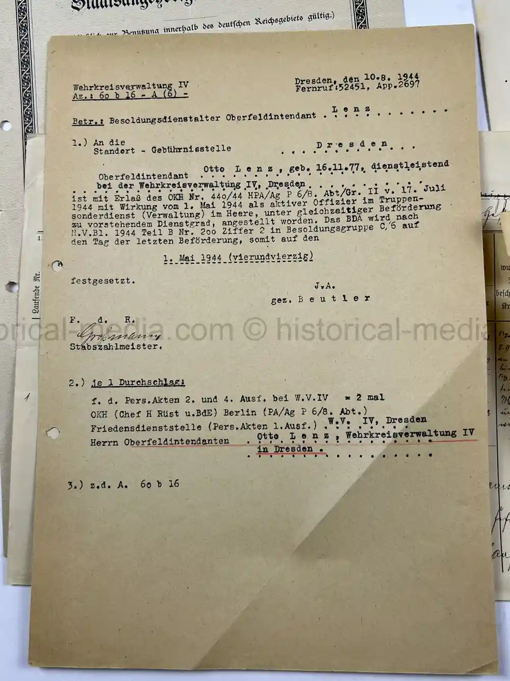 GERMAN WWI & WWII PHOTO & DOCUMENT GROUPING – EK1 WINNER - OBERSTLEUTNANT