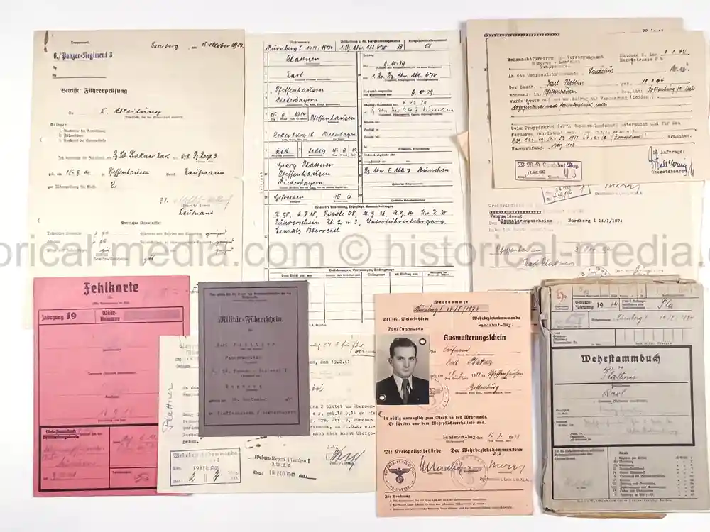 PANZER WEHRSTAMMBUCH & DOCUMENT GROUPING - PANZER REGIMENT 3