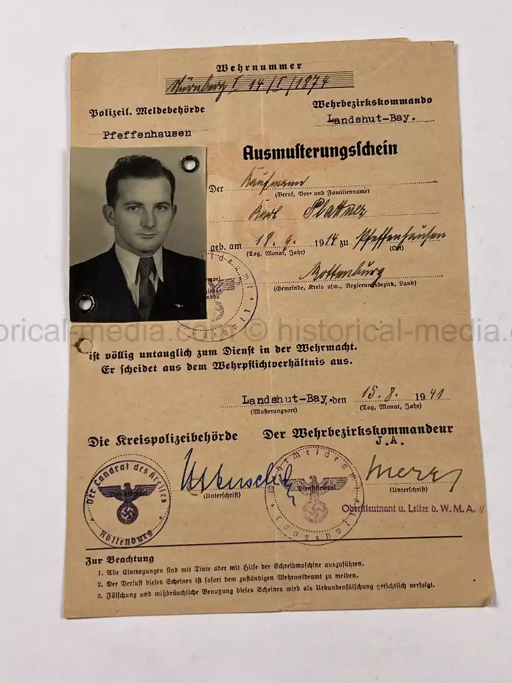 PANZER WEHRSTAMMBUCH & DOCUMENT GROUPING - PANZER REGIMENT 3