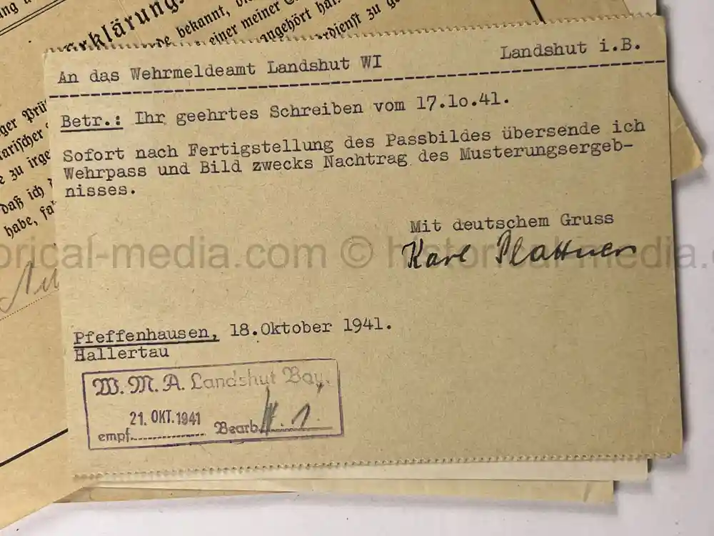 PANZER WEHRSTAMMBUCH & DOCUMENT GROUPING - PANZER REGIMENT 3