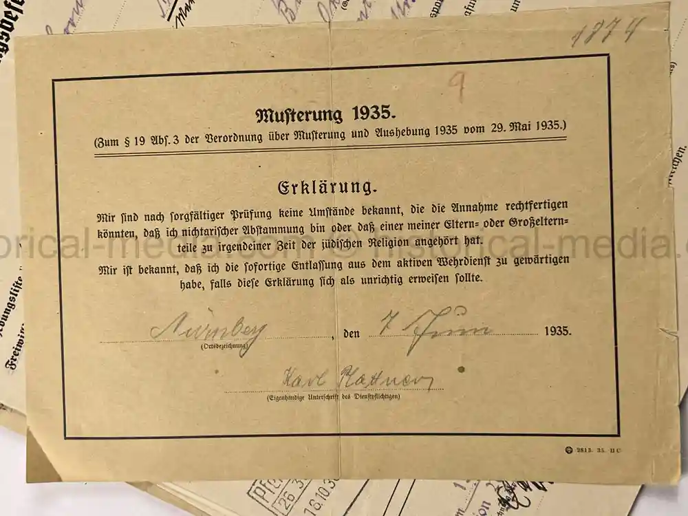 PANZER WEHRSTAMMBUCH & DOCUMENT GROUPING - PANZER REGIMENT 3