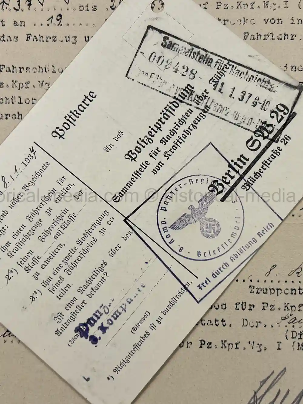 PANZER WEHRSTAMMBUCH & DOCUMENT GROUPING - PANZER REGIMENT 3