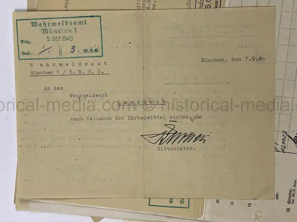 PANZER WEHRSTAMMBUCH & DOCUMENT GROUPING - PANZER REGIMENT 3