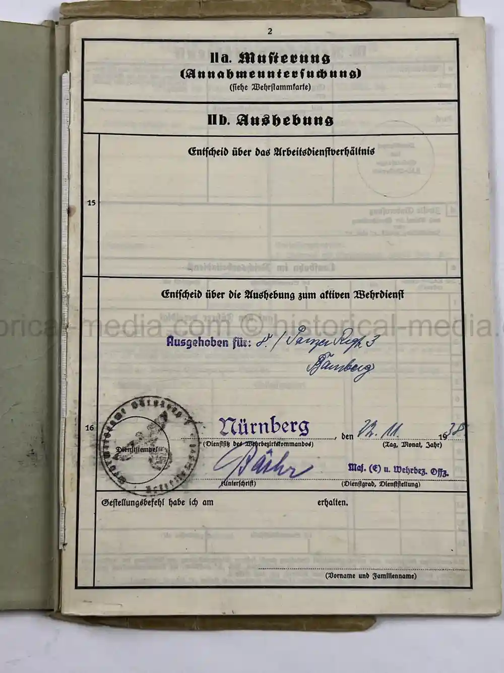 PANZER WEHRSTAMMBUCH & DOCUMENT GROUPING - PANZER REGIMENT 3