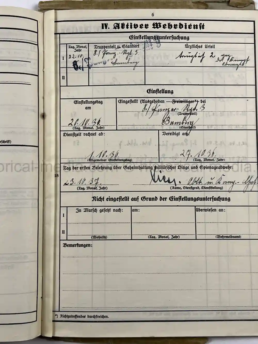 PANZER WEHRSTAMMBUCH & DOCUMENT GROUPING - PANZER REGIMENT 3