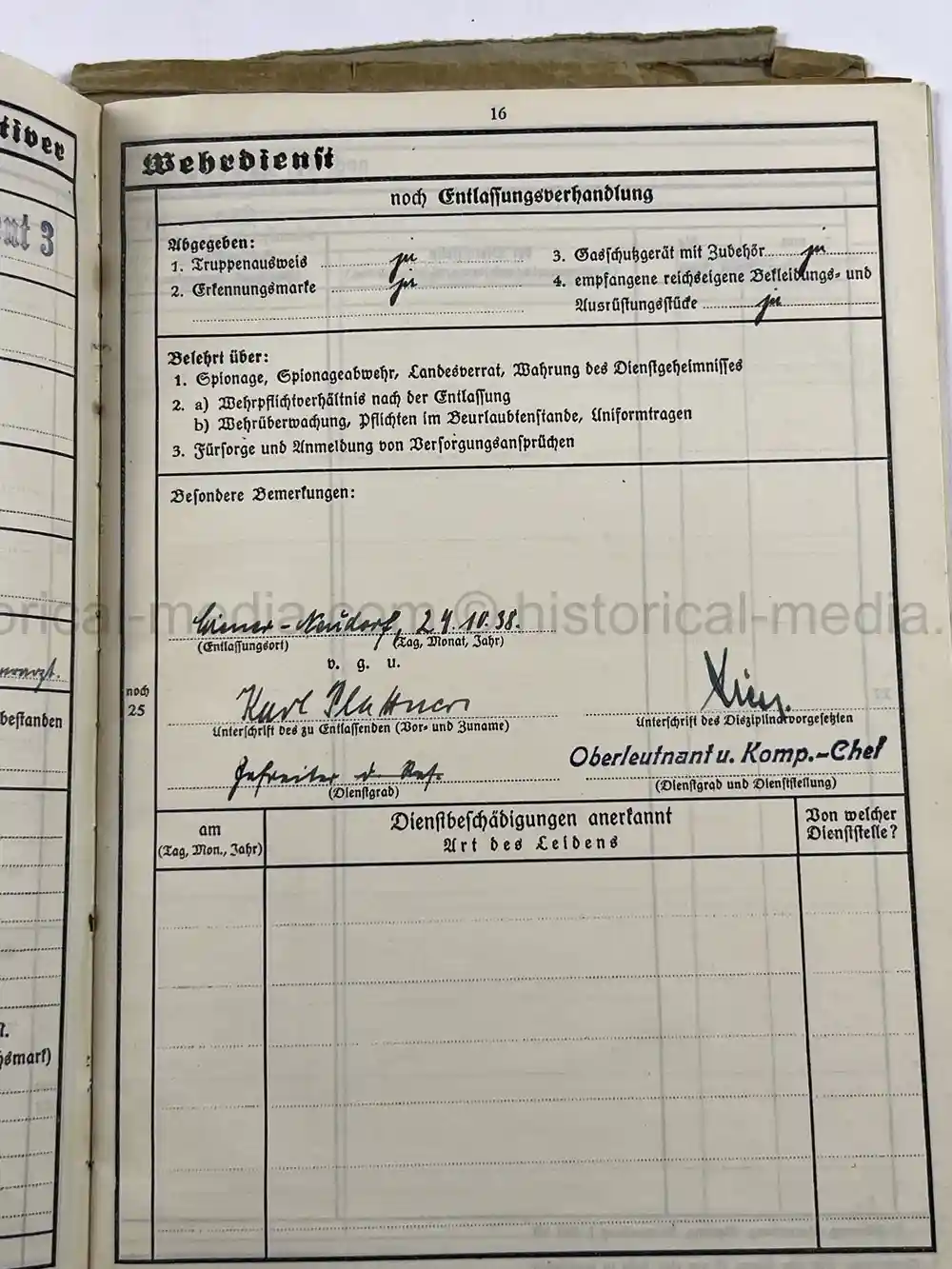 PANZER WEHRSTAMMBUCH & DOCUMENT GROUPING - PANZER REGIMENT 3