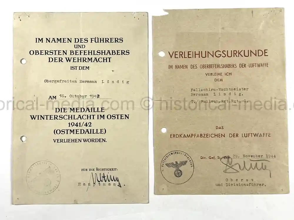 FALLSCHIRMJAEGER DOCUMENT GROUPING - FALLSCHIRM ART. RGT. 1