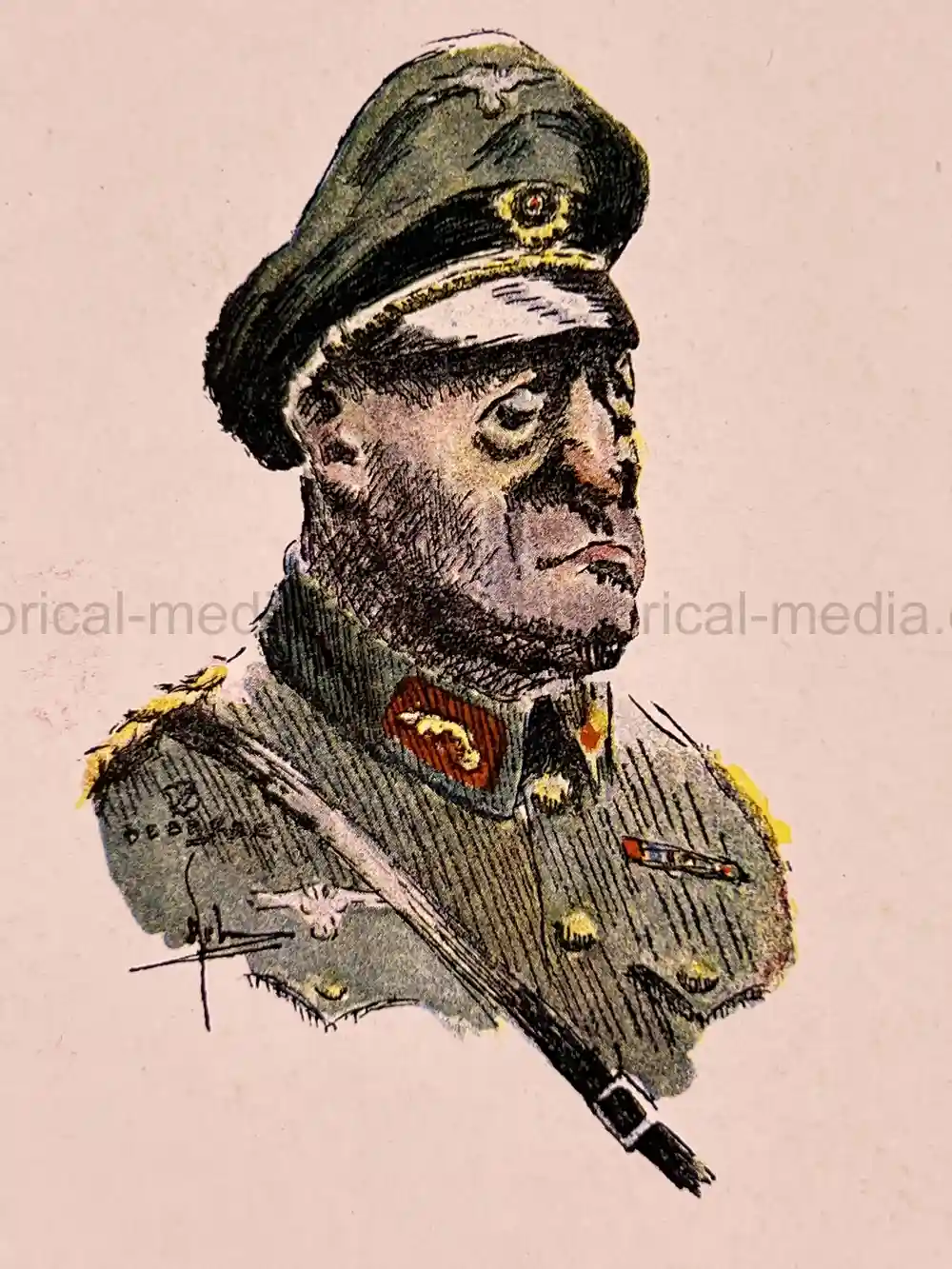 SET OF 11 VINTAGE RARE WWII GERMAN CARICATURES BY DEBARRE 1944