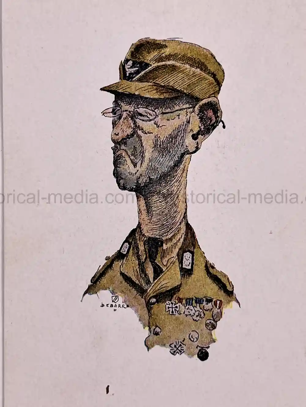 SET OF 11 VINTAGE RARE WWII GERMAN CARICATURES BY DEBARRE 1944