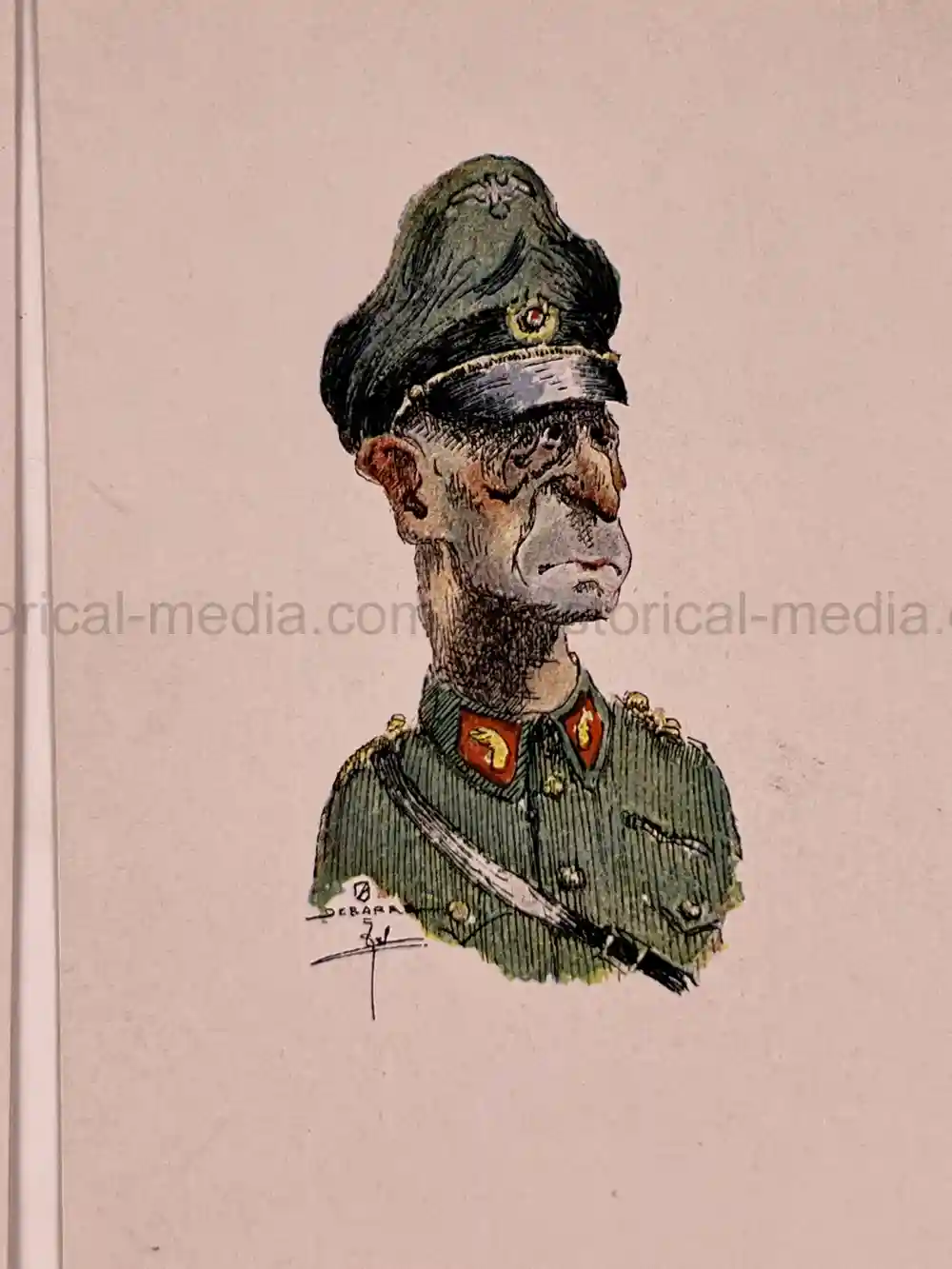 SET OF 11 VINTAGE RARE WWII GERMAN CARICATURES BY DEBARRE 1944