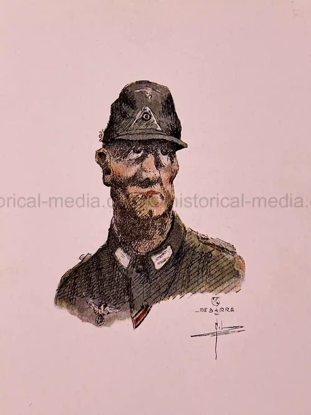 SET OF 11 VINTAGE RARE WWII GERMAN CARICATURES BY DEBARRE 1944