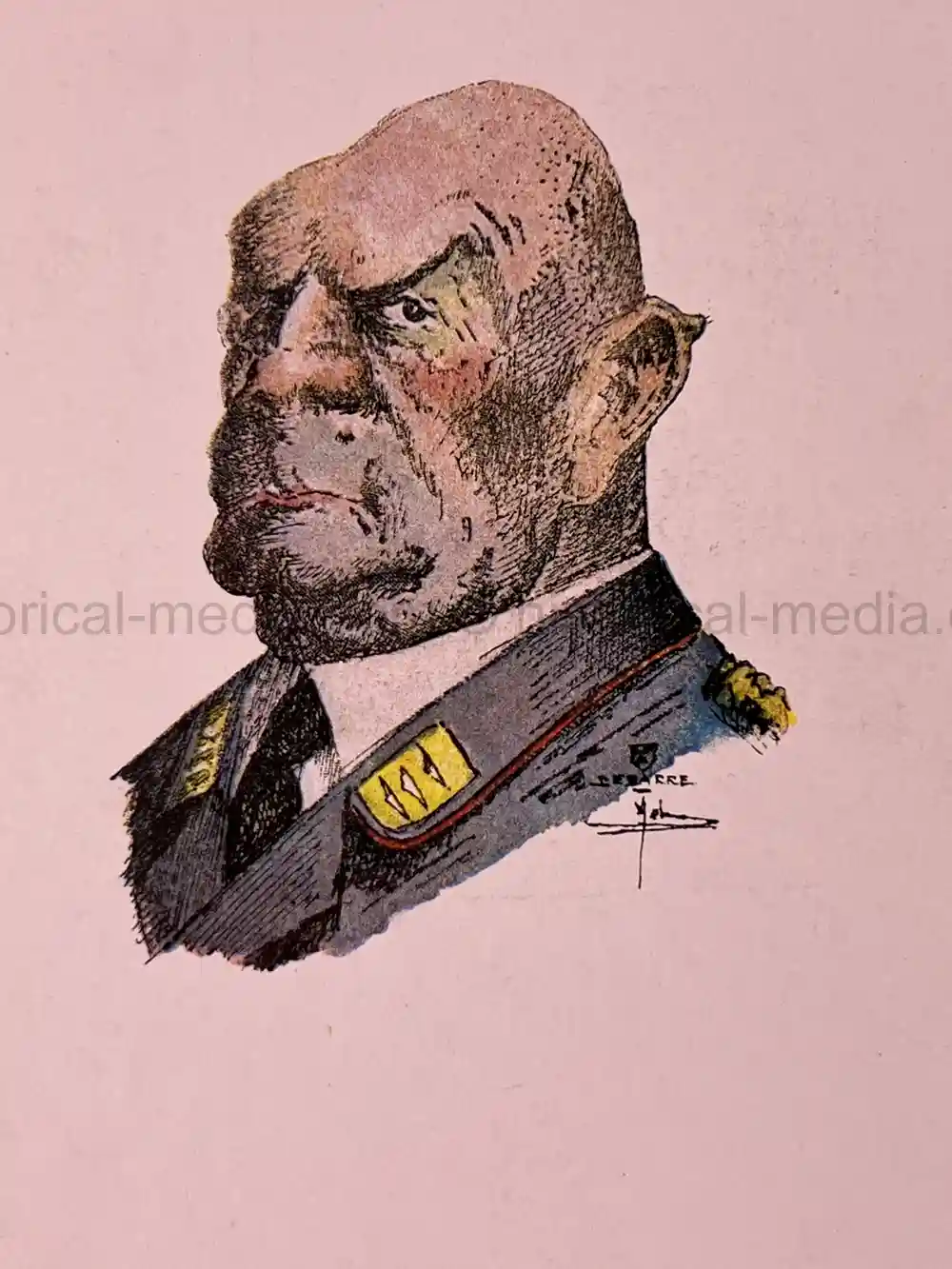 SET OF 11 VINTAGE RARE WWII GERMAN CARICATURES BY DEBARRE 1944