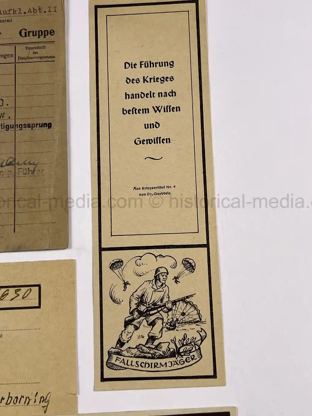 RARE FALLSCHIRMJÄGER DOCUMENT GROUPING - JUMP QUALIFICATION FLUGBUCH