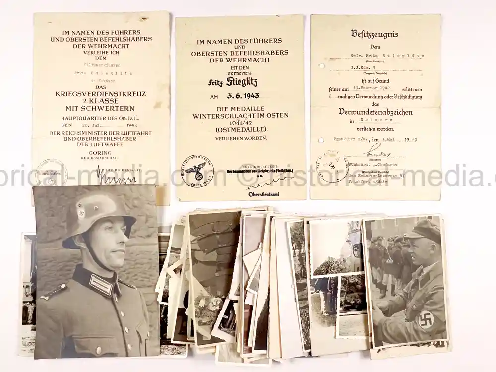 WWII GERMAN PHOTO & DOCUMENT GROUPING - JAGD KOMMANDO 3