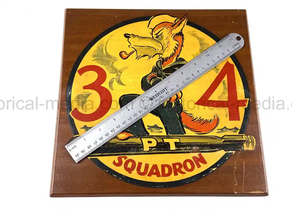 SUPER RARE ORIGINAL WARTIME PT SQUADRON 34 UNIT PLAQUE!