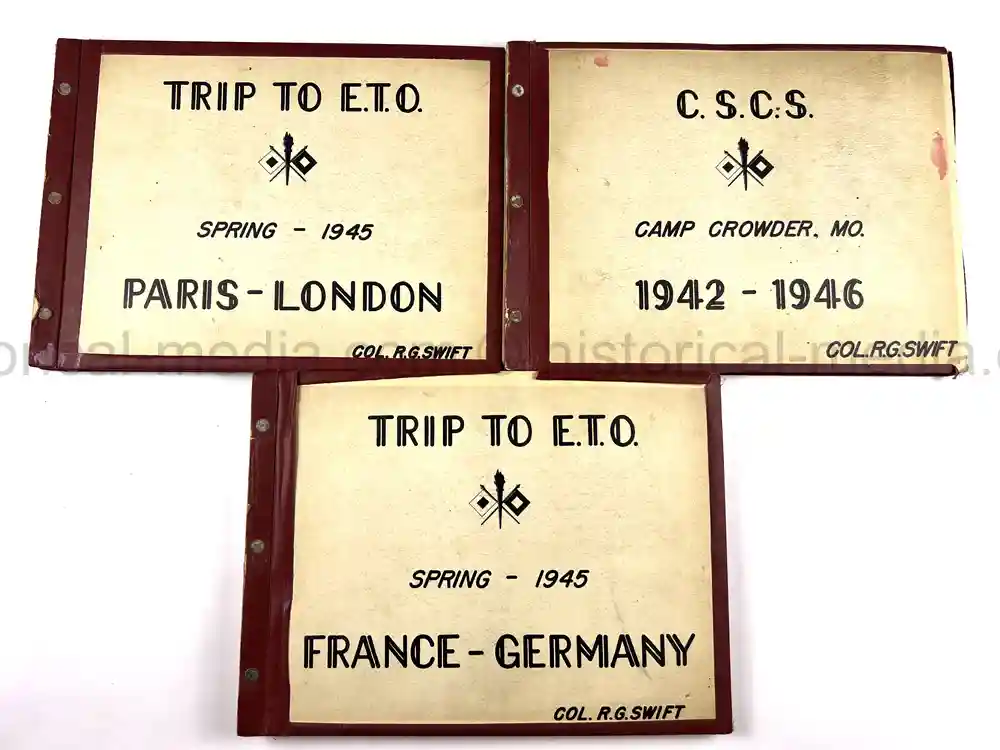 THREE PHOTO ALBUM GROUPING - COLONEL - ENGLAND, FRANCE, GERMANY
