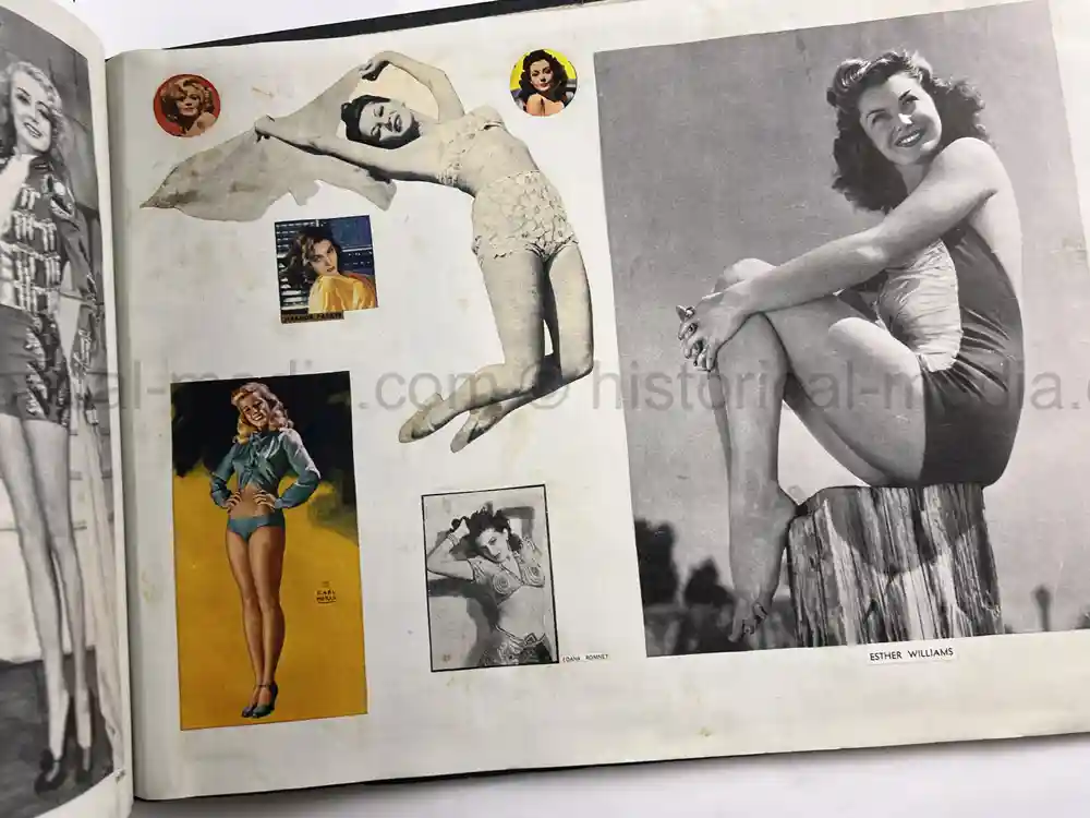 LARGE WWII GI COLLECTION OF GIRLY MAGAZINE CLIPPINGS