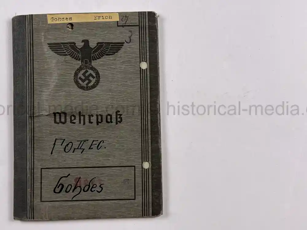WAFFEN-SS WEHRPASS - CONCENTRATION CAMP GUARD - V-WEAPONS MITTELWERKE 
