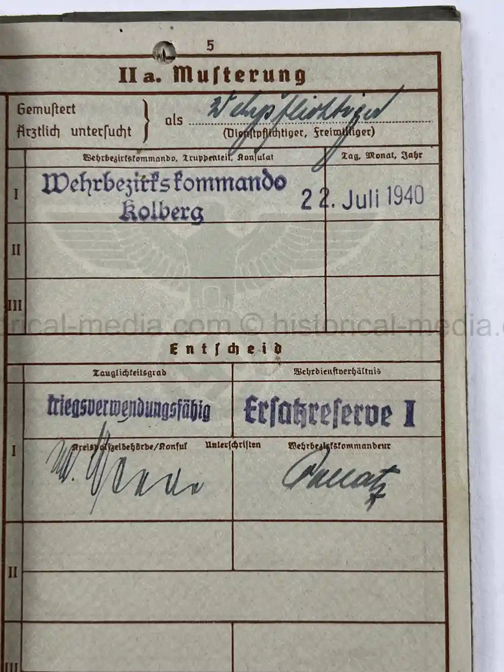 WAFFEN-SS WEHRPASS - CONCENTRATION CAMP GUARD - V-WEAPONS MITTELWERKE 