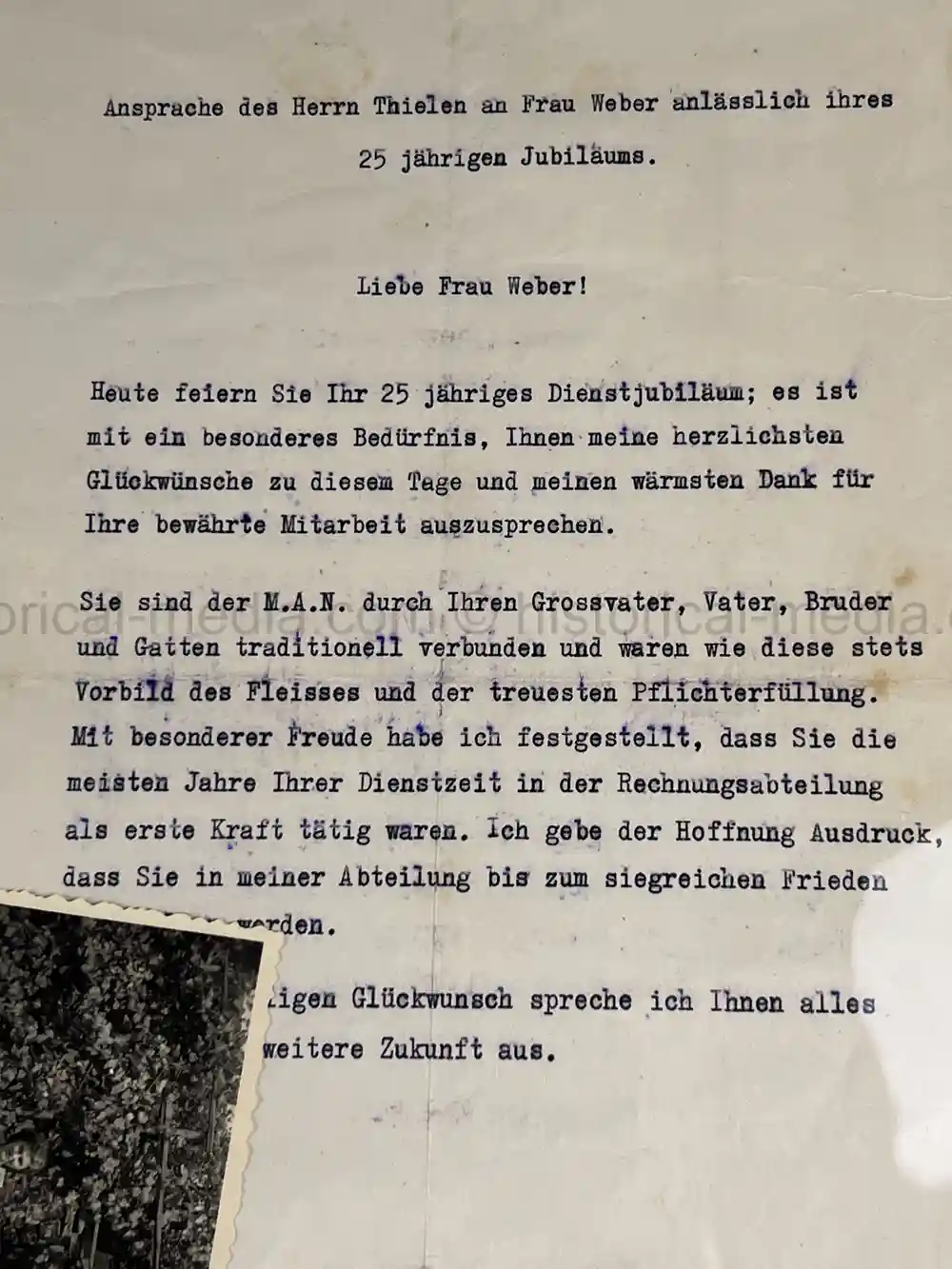 THIRD REICH PHOTO & DOCUMENT GROUPING - FEMALE M.A.N. FACTORY EMPLOYEE