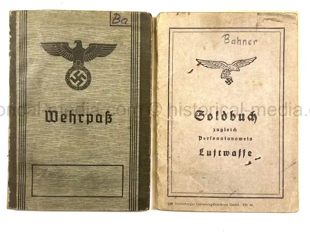 LUFTWAFFE WEHRPASS & SOLDBUCH - BELGIUM, NORMANDY - 1944