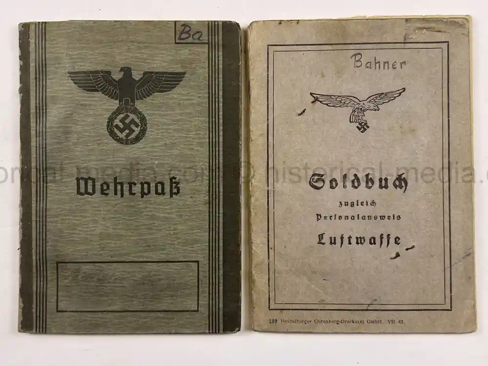 LUFTWAFFE WEHRPASS & SOLDBUCH - BELGIUM, NORMANDY - 1944