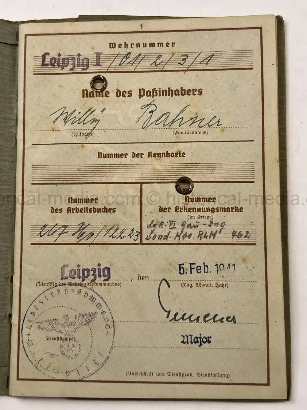 LUFTWAFFE WEHRPASS & SOLDBUCH - BELGIUM, NORMANDY - 1944