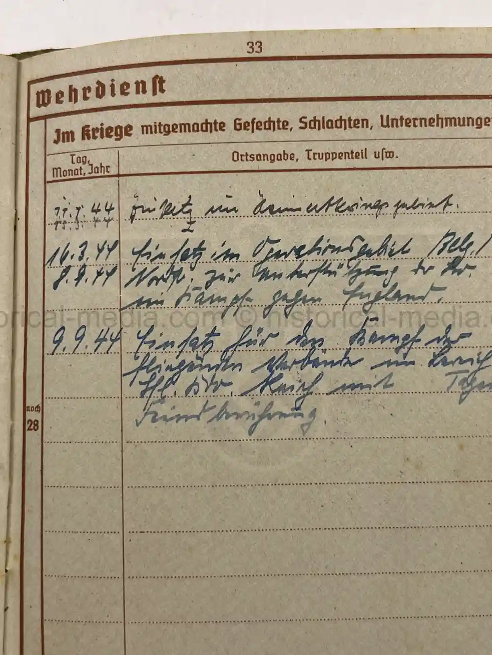 LUFTWAFFE WEHRPASS & SOLDBUCH - BELGIUM, NORMANDY - 1944