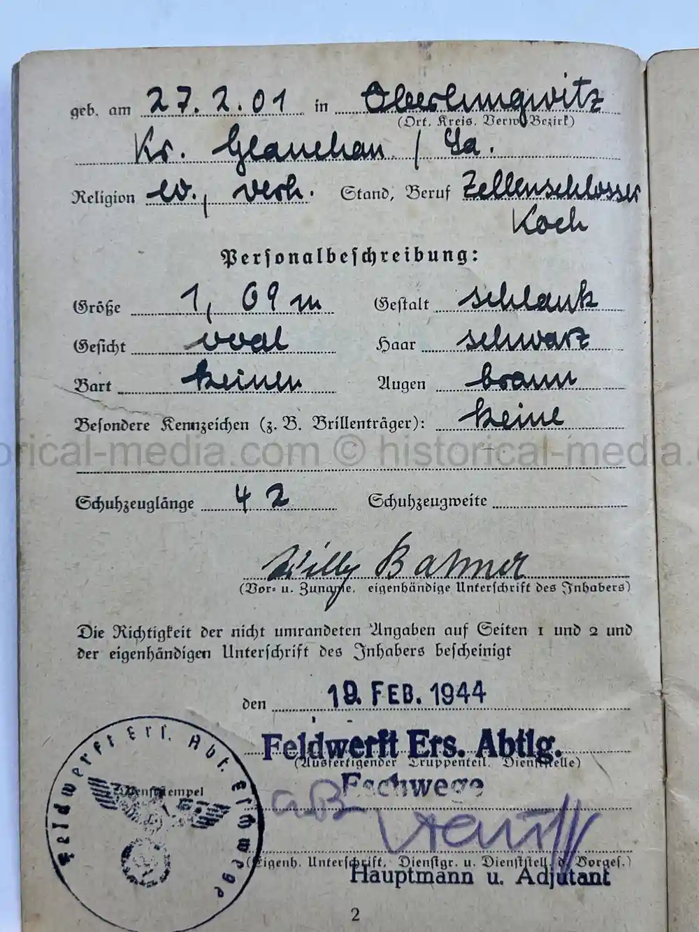 LUFTWAFFE WEHRPASS & SOLDBUCH - BELGIUM, NORMANDY - 1944