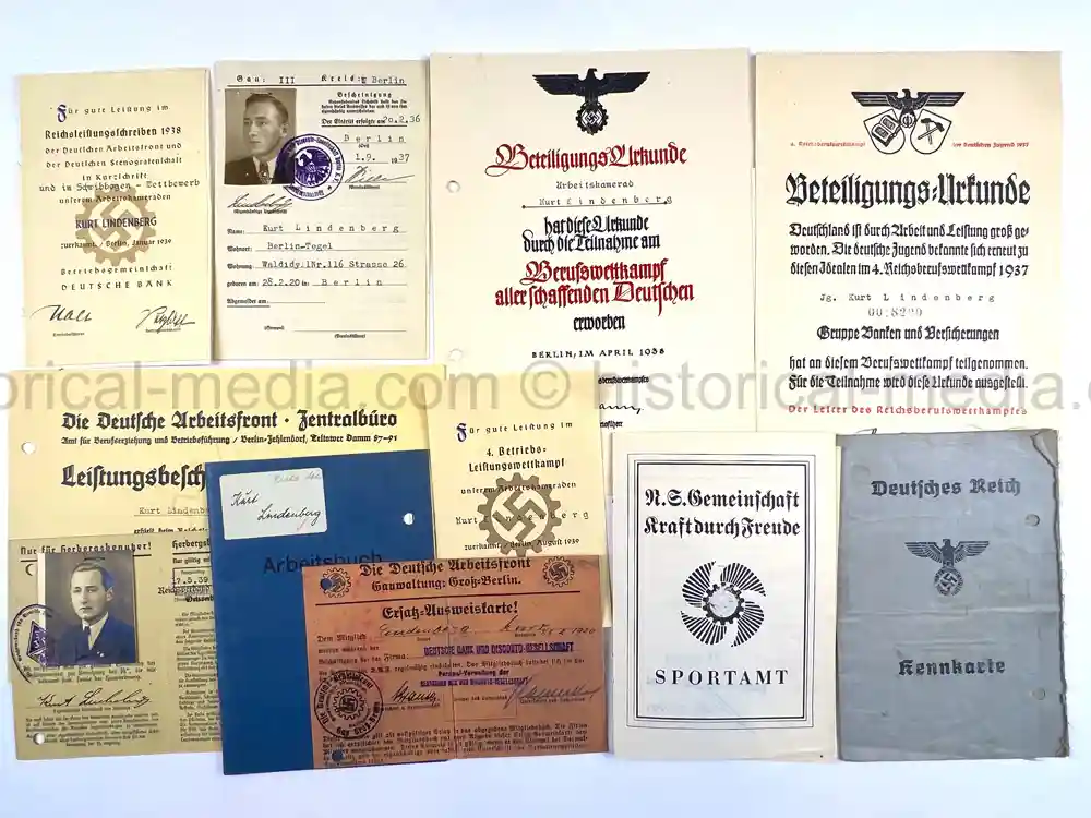 THIRD REICH DOCUMENT GROUPING - HITLER JUGEND, RAD, SPORT THIRD REICH DOCUMENT GROUPING - HITLER JUGEND, RAD, SPORT