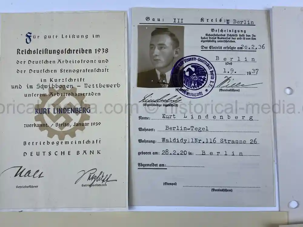 THIRD REICH DOCUMENT GROUPING - HITLER JUGEND, RAD, SPORT THIRD REICH DOCUMENT GROUPING - HITLER JUGEND, RAD, SPORT