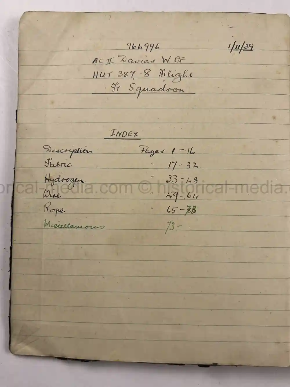 BRITISH WWII DIARY GROUPING - ITALY